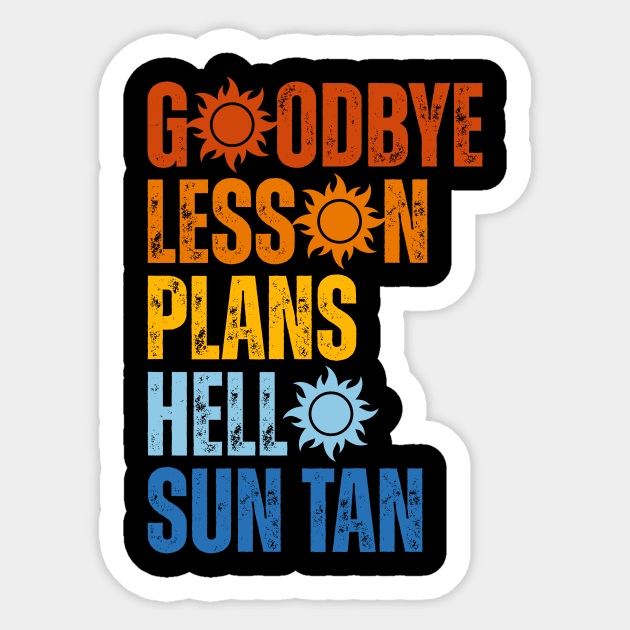 Goodbye Lesson Plans Hello Sun Tan Sticker by Point Shop